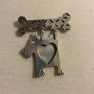Sweet sterling silver pup pin